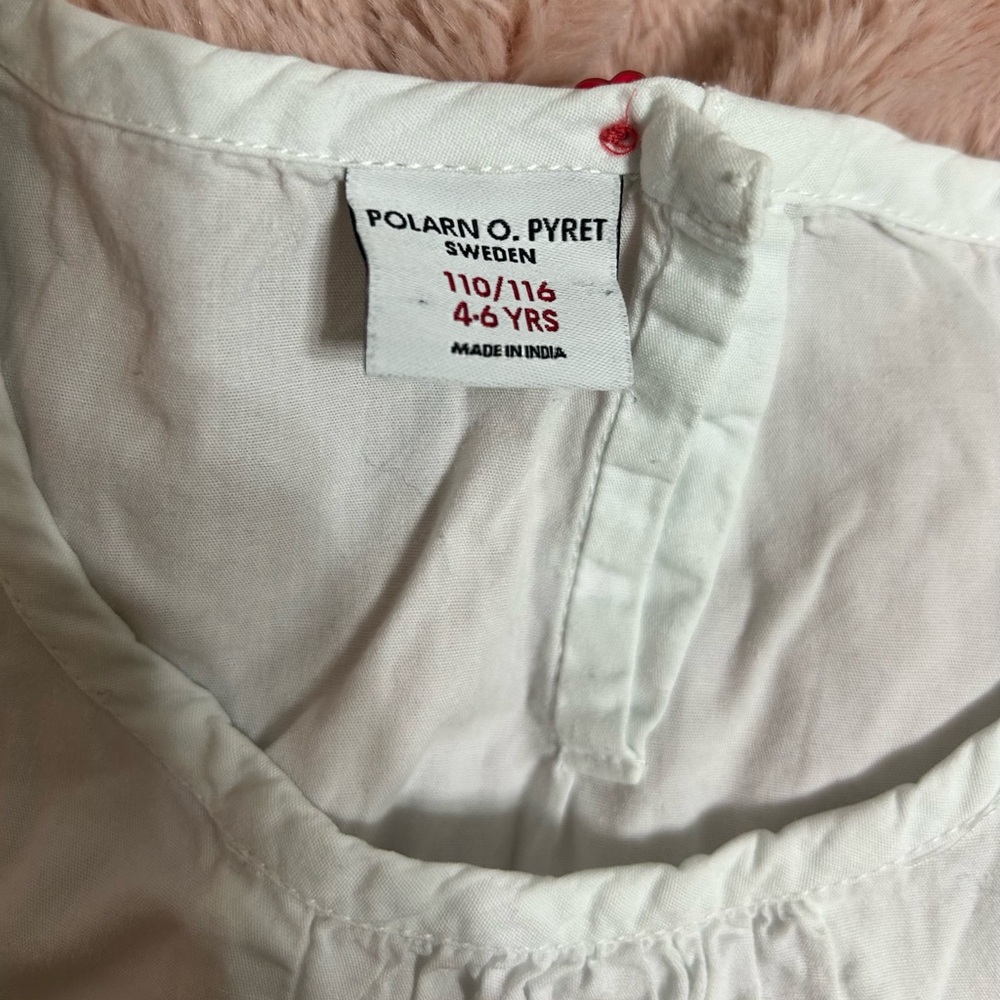 Polarn O. Pyret White Blouse Lightweight Cotton Elegance